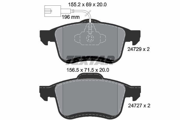 TEXTAR Brake pad set Article number: 2472901 cheaply