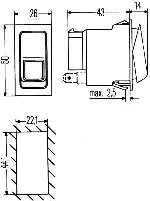 HELLA Switch Article number: 6RH 007 832-731 cheaply