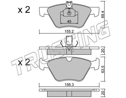 TRUSTING Brake pad set Article number: 261.0 cheaply