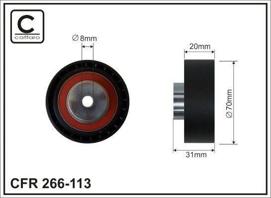 CAFFARO Deflection / Guide Pulley, v-ribbed belt Article number: 266-113 cheaply