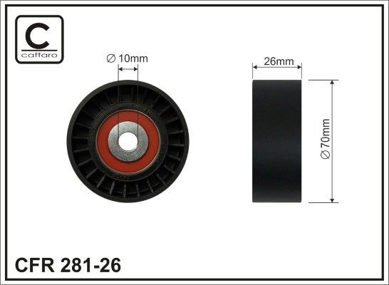 CAFFARO Deflection / Guide Pulley, v-ribbed belt Article number: 281-26 cheaply