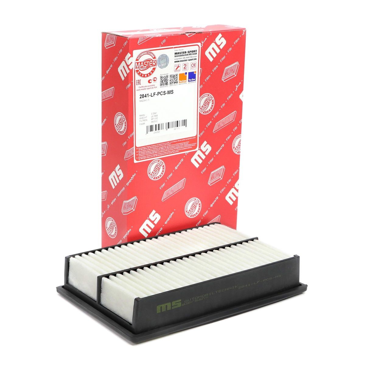 MASTER-SPORT Air filter Article number: 2841-LF-PCS-MS cheaply