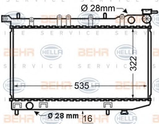 HELLA Engine radiator Article number: 8MK 376 704-691 cheaply