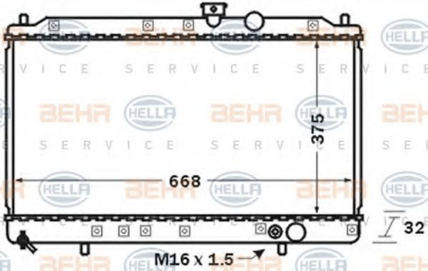 HELLA Køler, motorkøling Varenummer: 8MK 376 704-711 billige