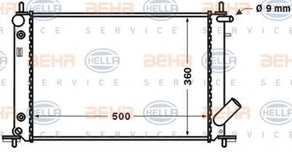 HELLA Engine radiator Article number: 8MK 376 705-571 cheaply