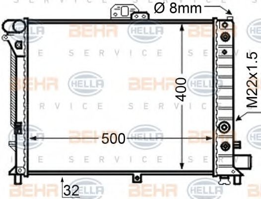 HELLA Engine radiator Article number: 8MK 376 705-611 cheaply