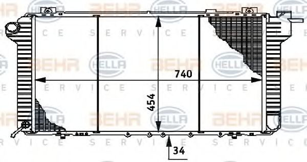 HELLA Køler, motorkøling Varenummer: 8MK 376 706-281 billige