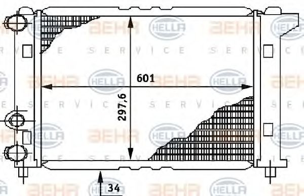 HELLA Engine radiator Article number: 8MK 376 706-311 cheaply