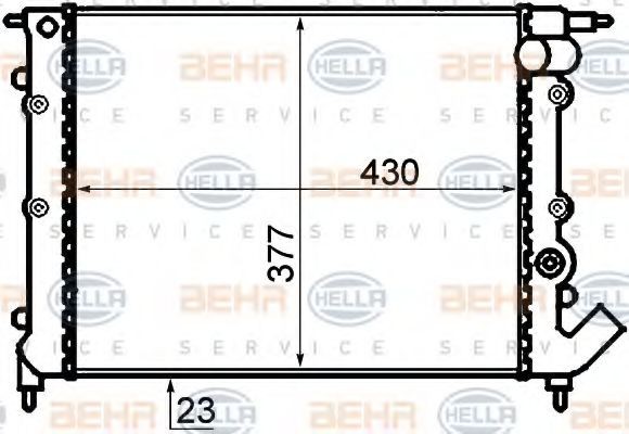 HELLA Engine radiator Article number: 8MK 376 706-411 cheaply