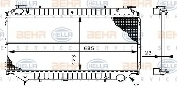HELLA Engine radiator Article number: 8MK 376 706-421 cheaply