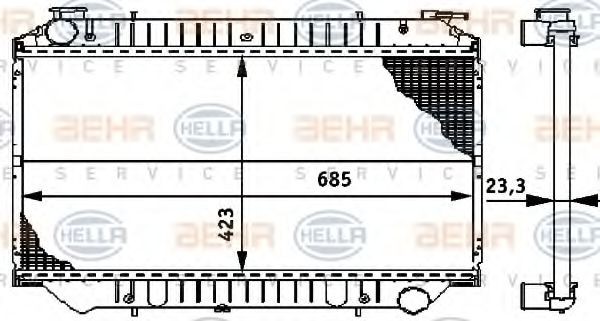 HELLA Engine radiator Article number: 8MK 376 706-441 cheaply