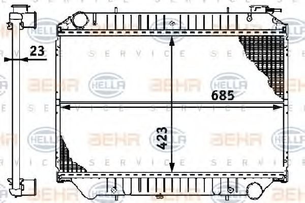 HELLA Engine radiator Article number: 8MK 376 706-451 cheaply