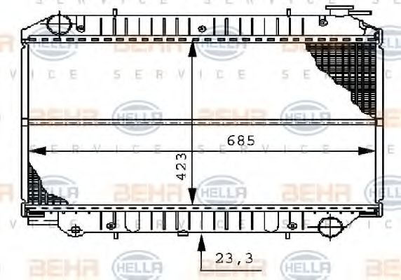 HELLA Engine radiator Article number: 8MK 376 706-521 cheaply