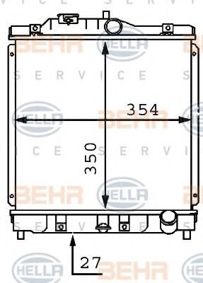HELLA Engine radiator Article number: 8MK 376 707-551 cheaply