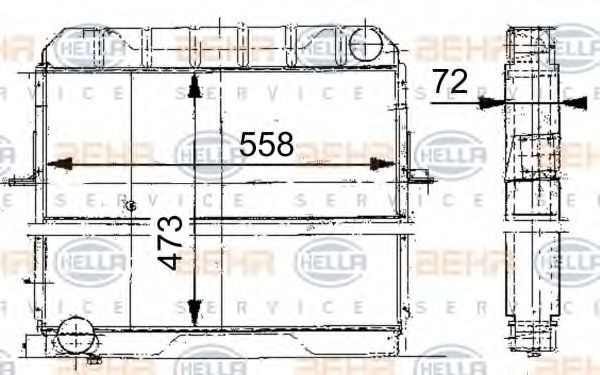 HELLA Engine radiator Article number: 8MK 376 709-201 cheaply