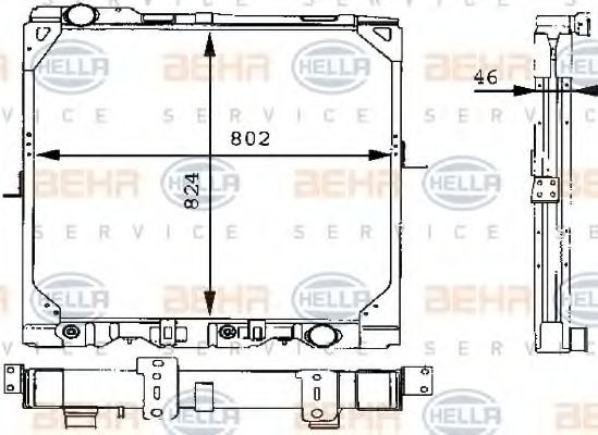 HELLA Engine radiator Article number: 8MK 376 709-311 cheaply