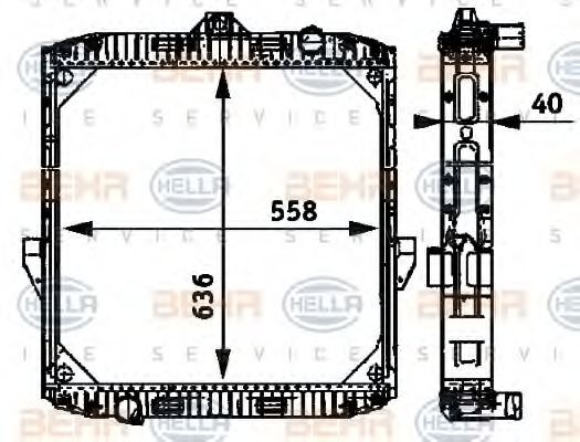 HELLA Engine radiator Article number: 8MK 376 709-531 cheaply