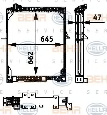 HELLA Engine radiator Article number: 8MK 376 709-591 cheaply