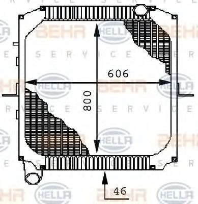 HELLA Engine radiator Article number: 8MK 376 709-651 cheaply