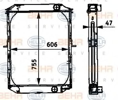 HELLA Engine radiator Article number: 8MK 376 709-661 cheaply