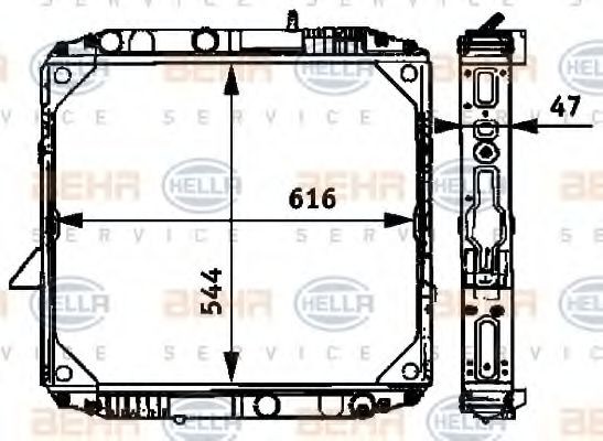 HELLA Engine radiator Article number: 8MK 376 709-751 cheaply
