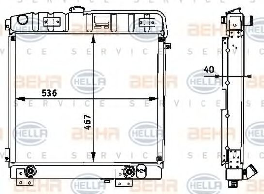 HELLA Engine radiator Article number: 8MK 376 709-791 cheaply