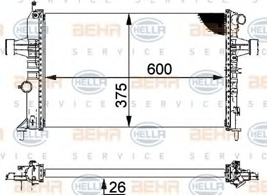 HELLA Engine radiator Article number: 8MK 376 710-314 cheaply