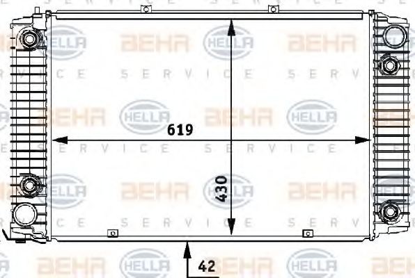 HELLA Engine radiator Article number: 8MK 376 710-721 cheaply