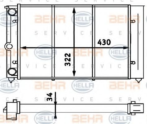 HELLA Engine radiator Article number: 8MK 376 713-321 cheaply