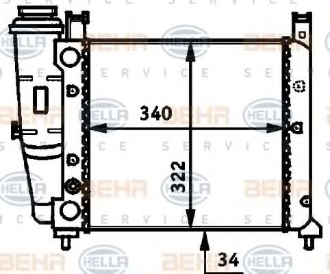 HELLA Radiator, motorkjøling artikkelnummer: 8MK 376 713-491 billig