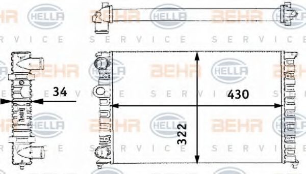 HELLA Engine radiator Article number: 8MK 376 713-741 cheaply