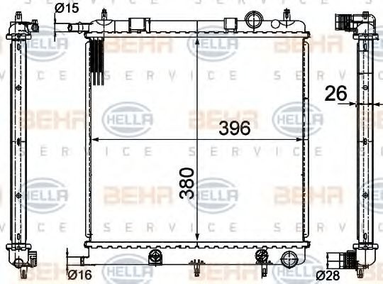 HELLA Engine radiator Article number: 8MK 376 718-621 cheaply