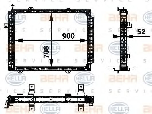 HELLA Engine radiator Article number: 8MK 376 722-341 cheaply