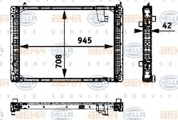 HELLA Engine radiator Article number: 8MK 376 722-411 cheaply