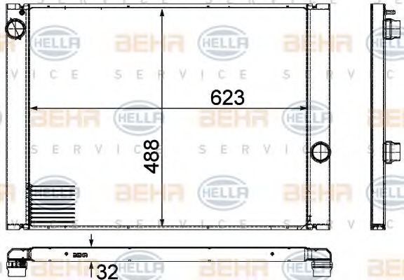 HELLA Engine radiator Article number: 8MK 376 755-591 cheaply
