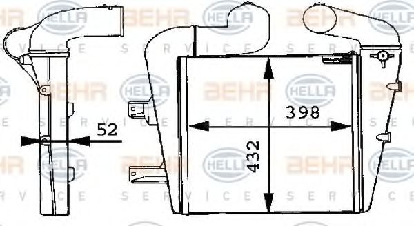 HELLA Intercooler Article number: 8ML 376 723-611 cheaply