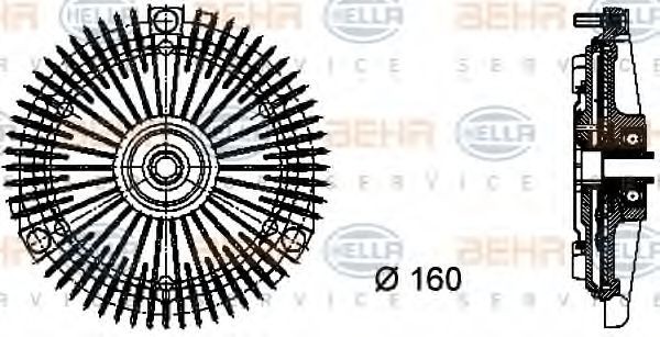 HELLA Kobling, kølerventilator Varenummer: 8MV 376 732-331 billige