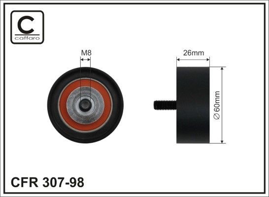 CAFFARO Deflection / Guide Pulley, v-ribbed belt Article number: 307-98 cheaply