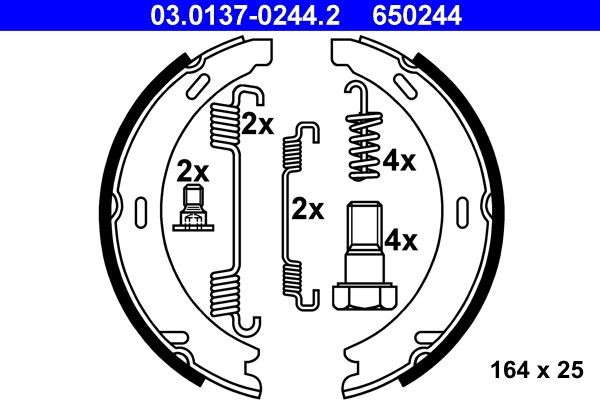 ATE Handbrake shoes Article number: 03.0137-0244.2 cheaply