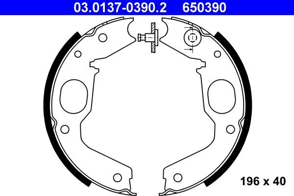 ATE Handbrake shoes Article number: 03.0137-0390.2 cheaply