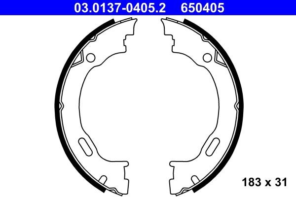 ATE Handbrake shoes Article number: 03.0137-0405.2 cheaply