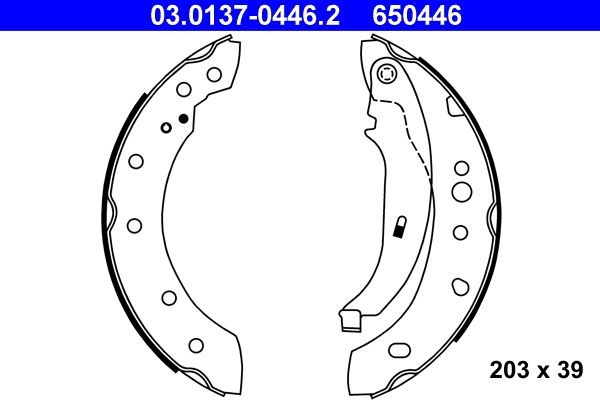 ATE Brake Shoe Set Article number: 03.0137-0446.2 cheaply