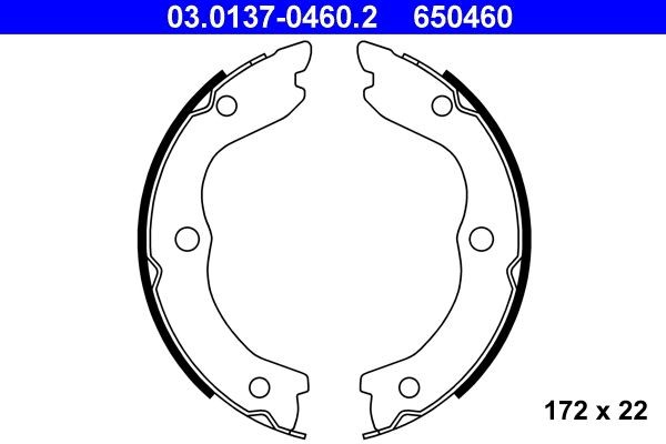 ATE Handbrake shoes Article number: 03.0137-0460.2 cheaply