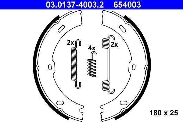 ATE Handbrake shoes Article number: 03.0137-4003.2 cheaply
