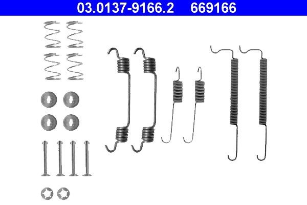 ATE 03.0137-9166.2 Lisakomplekt, Piduriklotsid CORSA 1.7 CDTI (F08, F68) 100 HP Diisel 2009