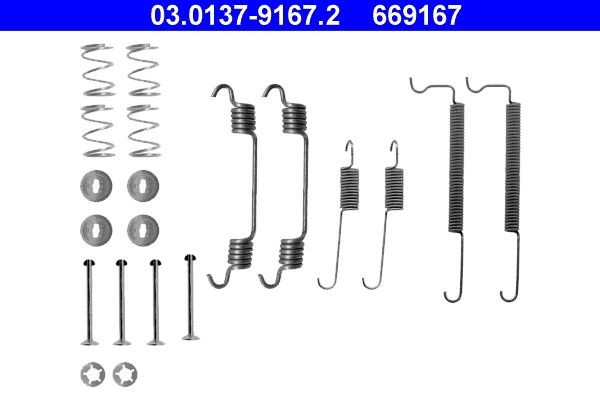 ATE 03.0137-9167.2 Lisakomplekt, Piduriklotsid CORSA 1.4 (F08, F68) 82 HP Bensiin 2009