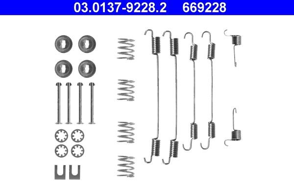 ATE 03.0137-9228.2 Lisakomplekt, Piduriklotsid DS3 1.2 VTi 82 (SAHMZ6) 82 HP Bensiin