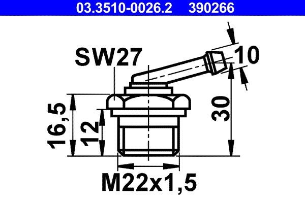 ATE Adapter, brake lines Article number: 03.3510-0026.2 cheaply