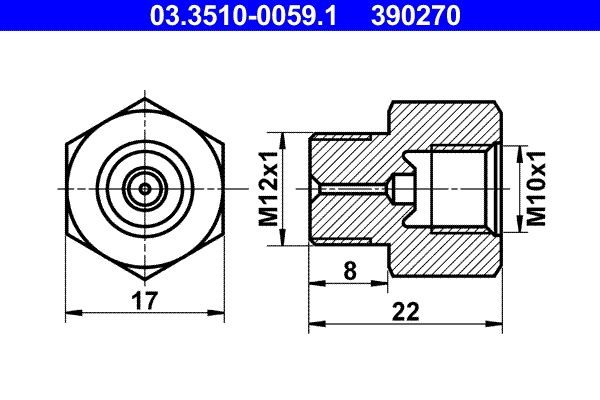 ATE Adapter, brake lines Article number: 03.3510-0059.1 cheaply