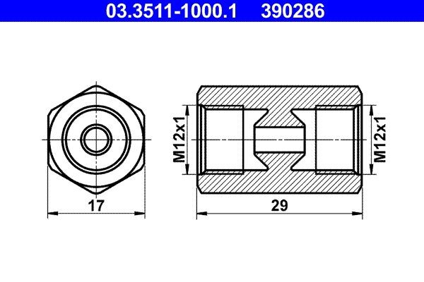 ATE Adapter, brake lines Article number: 03.3511-1000.1 cheaply